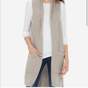 The Limited Open Front Sweater Vest Grey-Brown